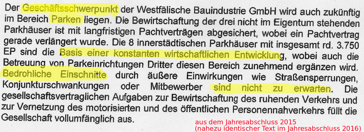 Kerngeschäft ist das Parken und es wächst.